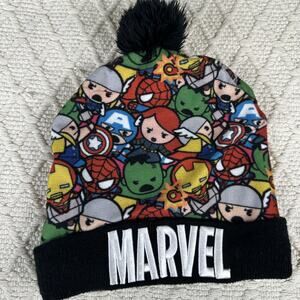 Marvel Avengers Winter Beanie Toboggan Hat Allover Print One Size Fits Most